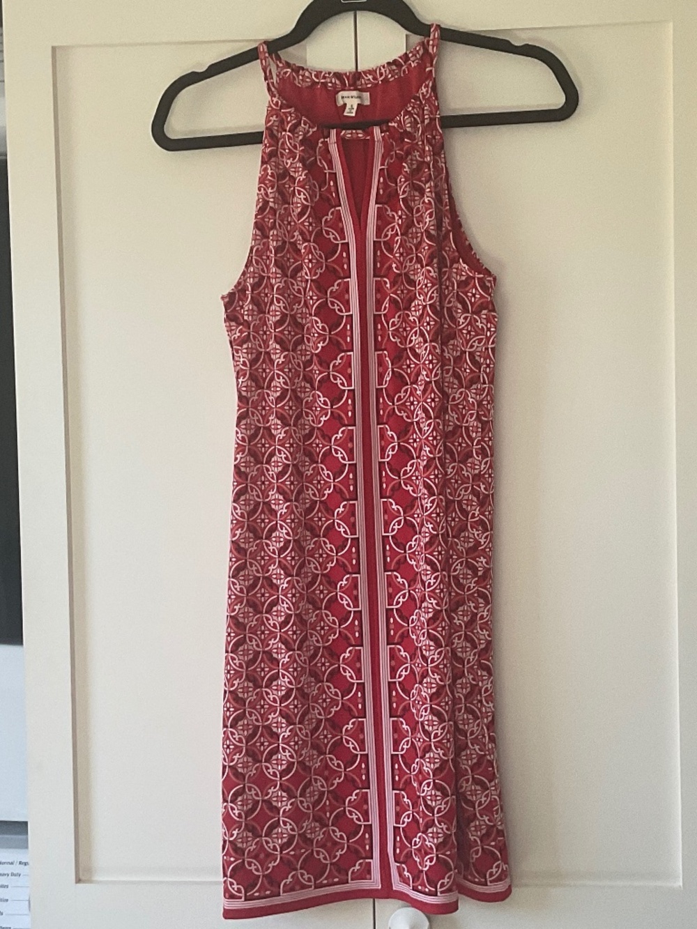 Max Studio Patterned Halter Dress Red Viney Dial Print Size Small $98 EUC